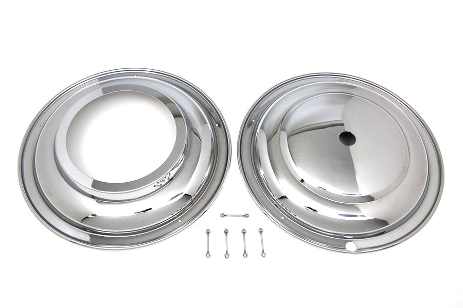 16" Front Wheel Cover Set Chrome For Harley-Davidson 1936-1957