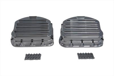 Finned Rocker Box Cover Set Chrome For Harley-Davidson Panhead 1948-1965