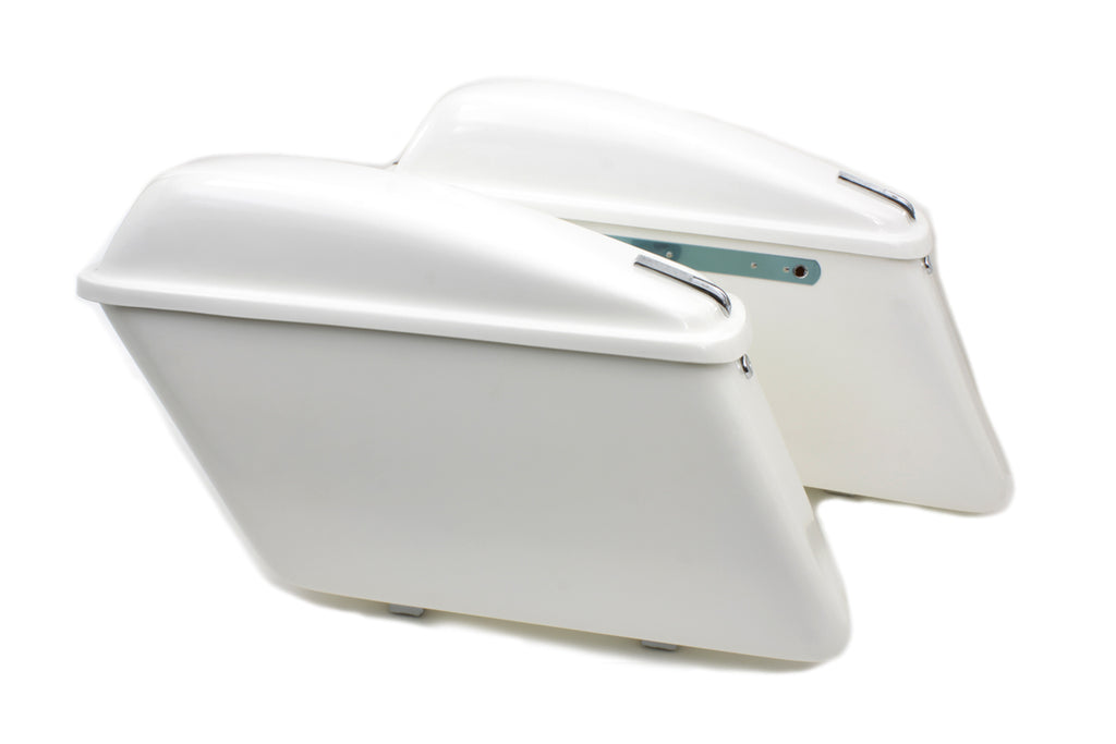 Replica white saddlebag set for Harley-Davidson FL 1963-1984