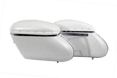 Replica Bubble Saddlebag Set White For Harley-Davidson FL 1958-1984