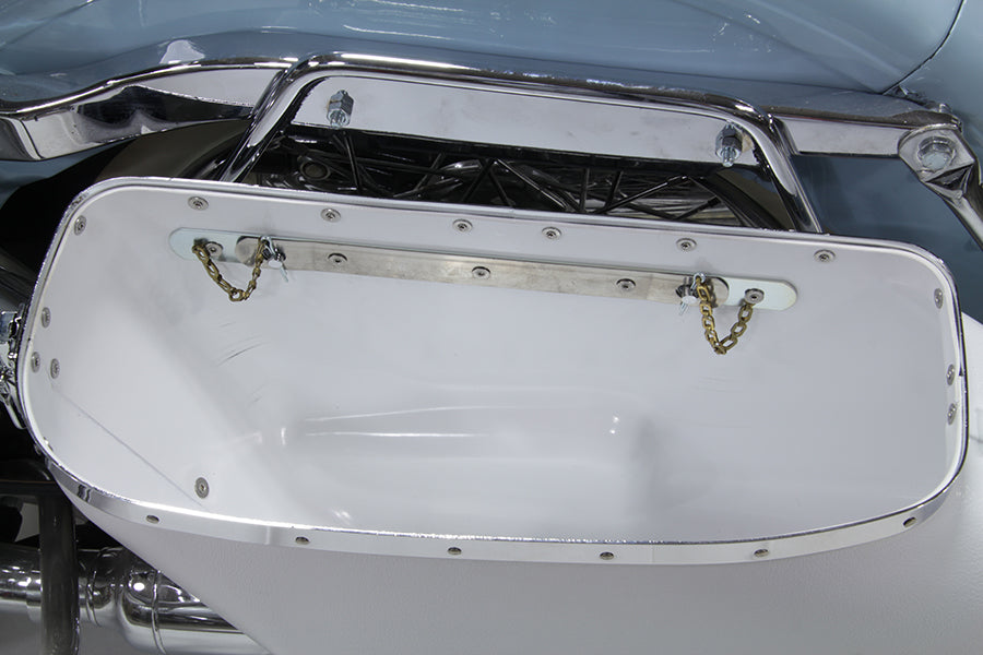 Replica Bubble Saddlebag Set White For Harley-Davidson FL 1958-1984