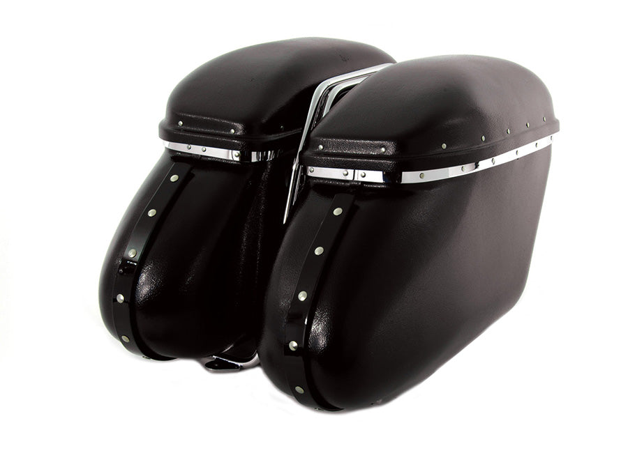 Buco Black Magic Royalite Bubble Saddlebag Set For Harley-Davidson FL 1958-1984