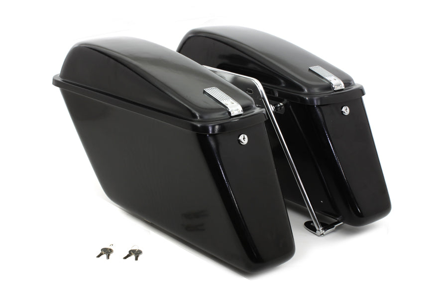 Saddlebag Set Black For Harley-Davidson Shovelhead FL FLH 1977-1984