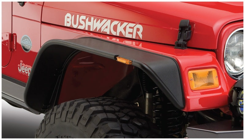 Guardabarros estilo plano Bushwacker para Jeep Wrangler 97-06, 4 piezas, color negro