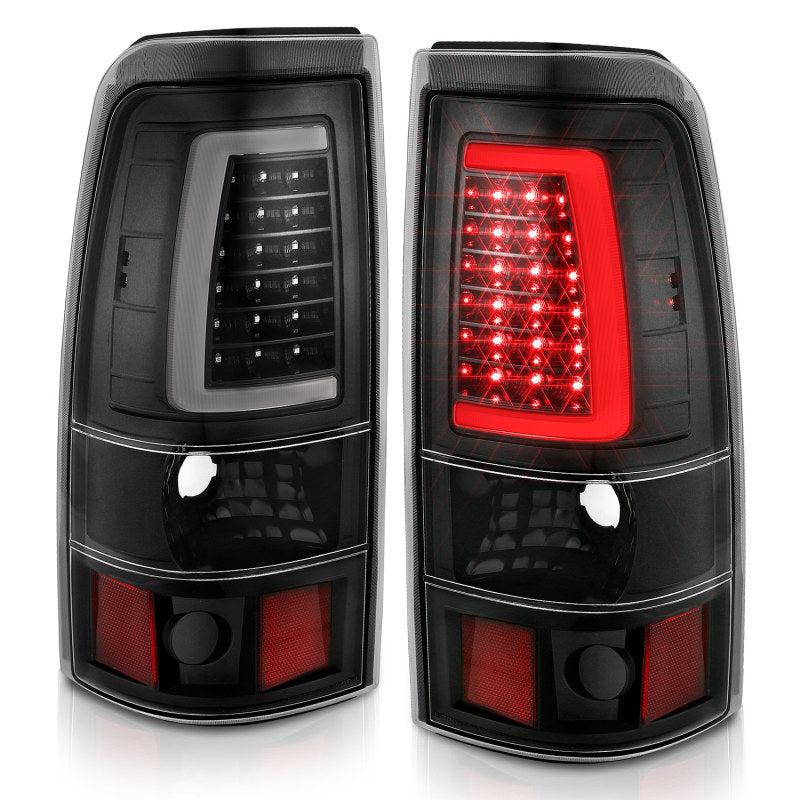 ANZO 2003-2006 Chevy Silverado 1500 LED-Rücklichter, Plank Style, schwarz, mit klarer Linse