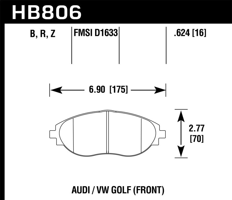 Hawk 16–17 Audi A6 Performance Ceramic Street Bremsbeläge vorn
