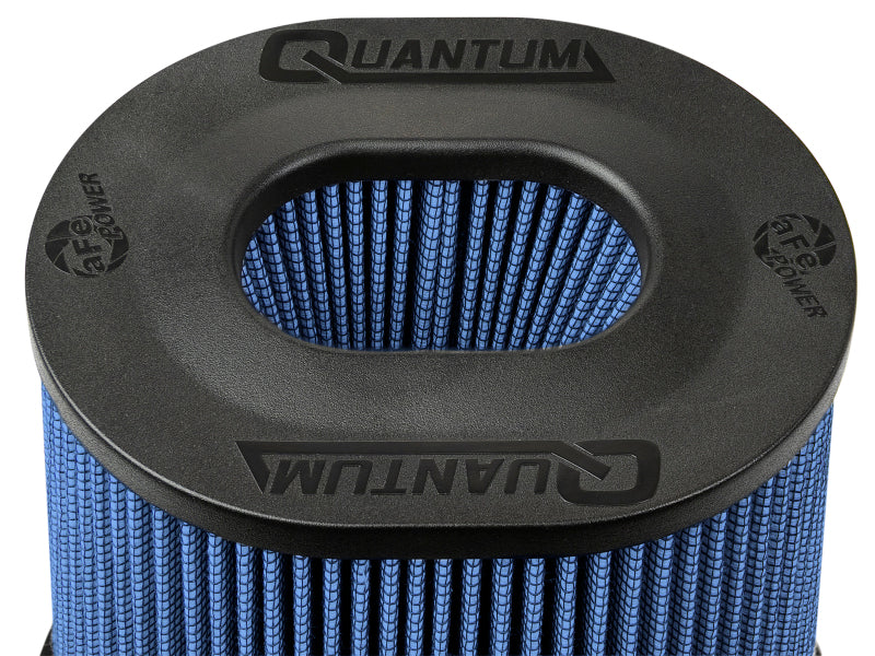 Filtro de aire aFe Quantum Pro-5 R con parte superior invertida, brida de 5 pulgadas x altura de 9 pulgadas, engrasado P5R