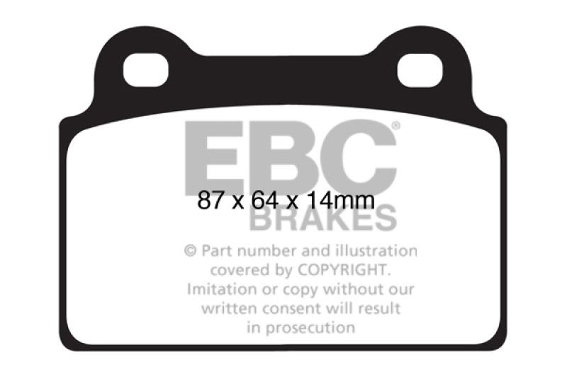 EBC 08-16 Mitsubishi Lancer Evo 10 2.0 Turbo (1-teiliger Rotor) Ultimax2 Bremsbeläge hinten