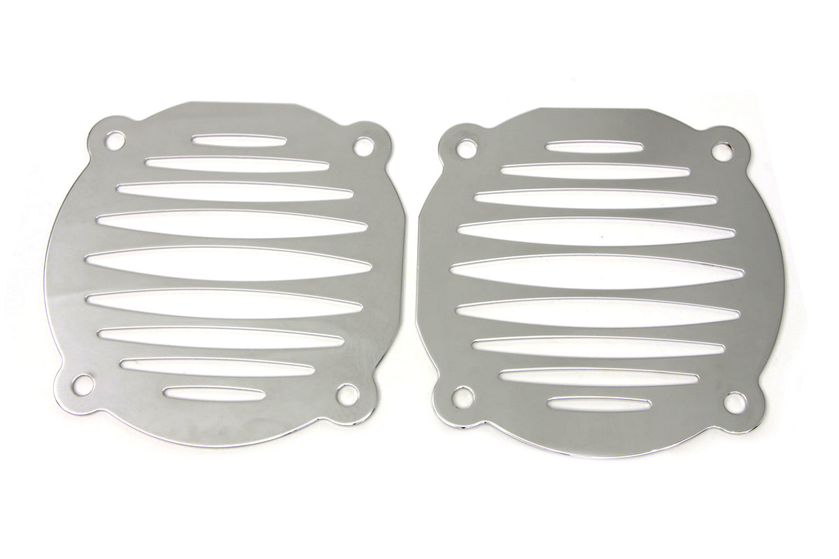 Chrome Deep Groove Speaker Grill Set For Harley-Davidson Touring 1996-2013