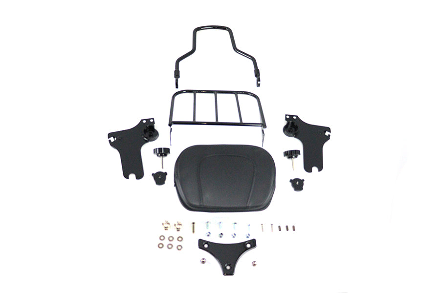 Adjustable Black Sissy Bar And Rack for Harley-Davidson Touring 1996-2008