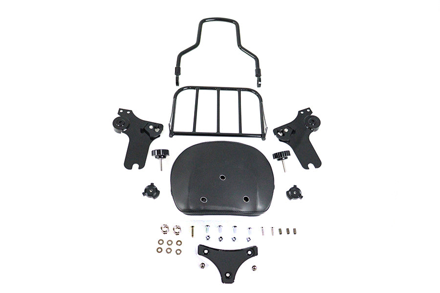 Adjustable Black Sissy Bar And Rack for Harley-Davidson Touring 1996-2008