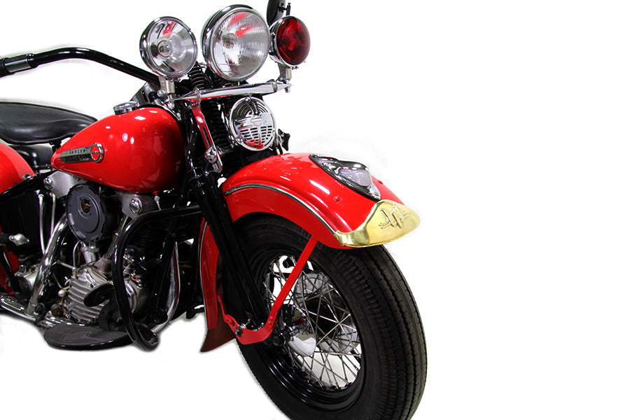 Rocket Design Brass Polished Front Fender Tip For Harley-Davidson 1936-1948