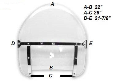 Replica Assembled Clear Windshield For Harley-Davidson Panhead FL 1949-1959