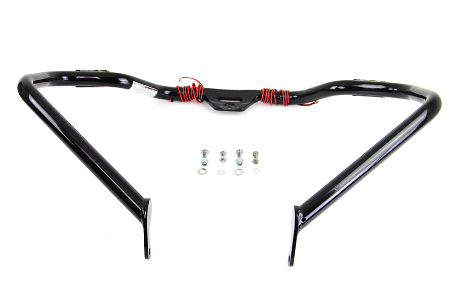 Schwarzer Schnurrbart-Motorschutz mit Blinkern für Harley-Davidson Softail M8