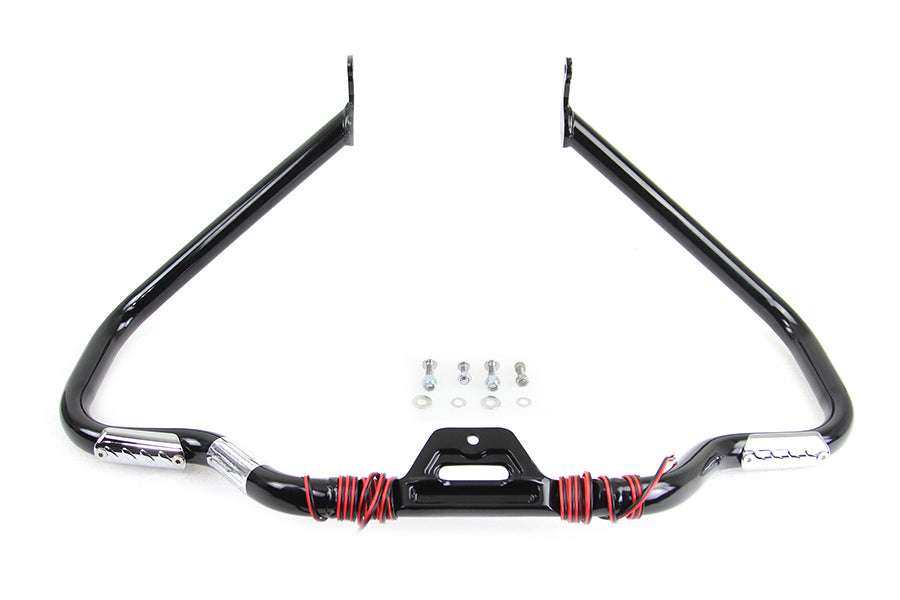 Schwarzer Schnurrbart-Motorschutz mit Blinkern für Harley-Davidson Softail M8