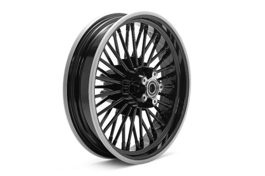 Rueda delantera de 16" x 3.5" x 36 Fat Spoke Matte Black para Harley-Davidson