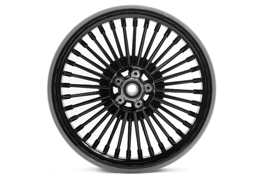 16" x 3.5" 36 Fat Spoke Rear Wheel Black For Harley-Davidson