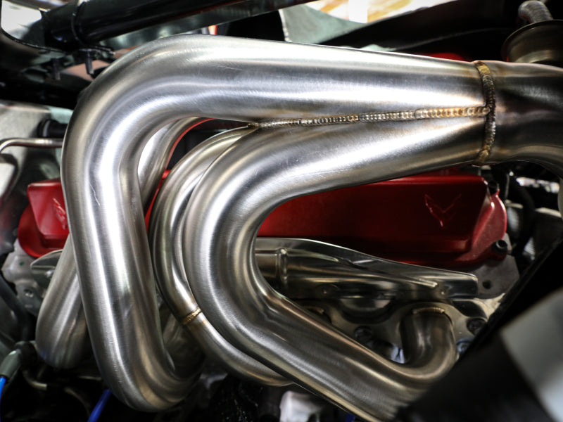 Encabezado trenzado aFe 304SS 2020 Chevy Corvette (C8) 6.2L V8