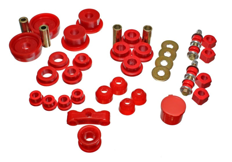 Juego de bujes maestros hiperflexibles rojos Energy Suspension para Honda Civic/CRX 84-87