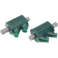 Dynatek DC1-1 Dyna 12 Volt 3 Ohm Dual Fire Green Coil Set For Harley-Davidson