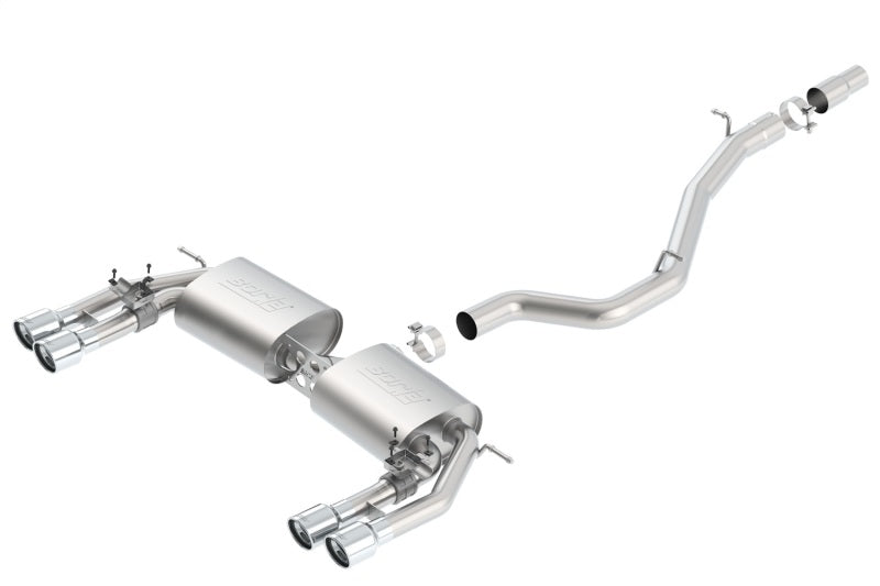 Borla 13–15 Audi S3 S-Type Doppelter runder, gerollter Catback-Auspuff
