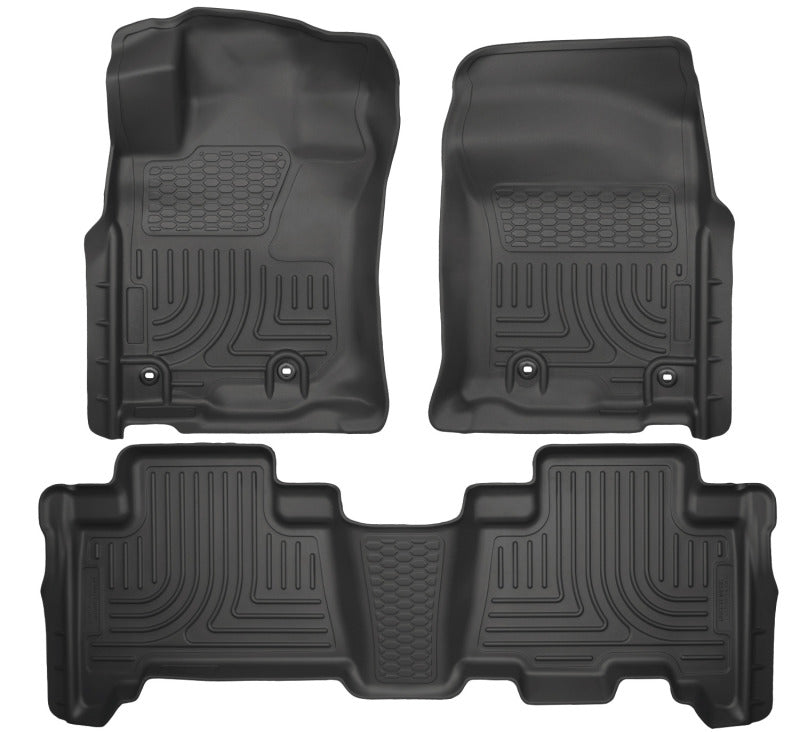 Revestimiento para piso de asiento delantero y segundo color negro para Toyota 4Runner WeatherBeater 2013 de Husky Liners