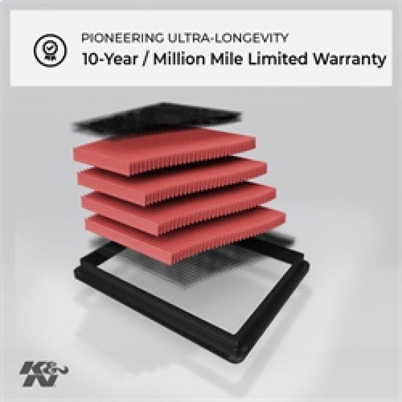 K&amp;N 02-10 Dodge Ram 1500/2500/3500 3,7/4,7/5,7 l Einbau-Luftfilter