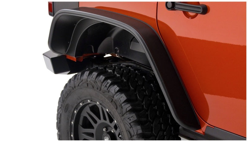 Bushwacker 07–18 Jeep Wrangler Unlimited Flat Style Flares, 2-teilig, nur 4-Türer-Sport Utility – Schwarz