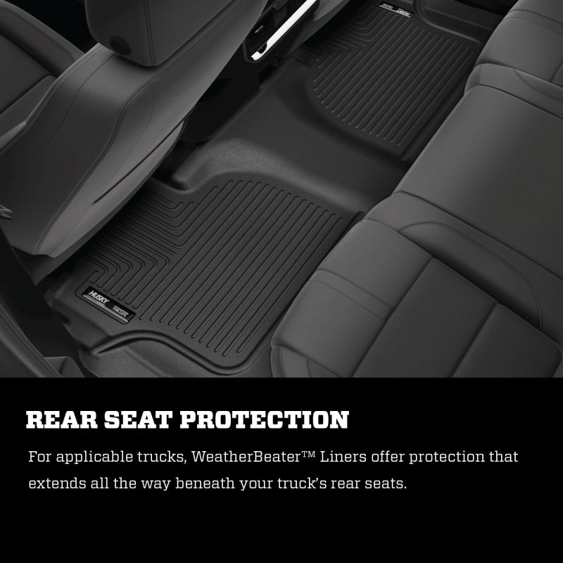 Revestimientos de piso Husky Liners 19-20 Chevy Silverado WeatherBeater negros - Delanteros