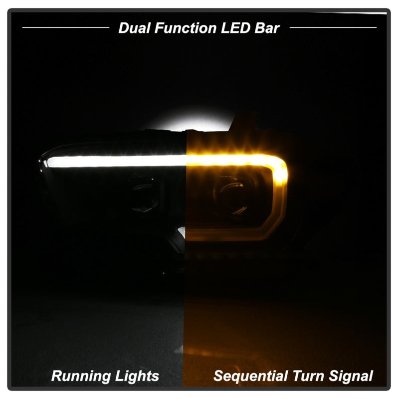 Barra de luces delanteras con proyector xTune para Toyota Tacoma 16-18 DRL - Negro PRO-JH-TTA16-LBDRL-BK