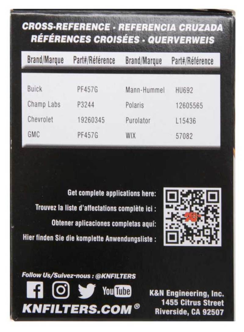 Filtro de aceite de cartucho K&amp;N Saturn/Chevrolet/Saab/Pontiac/Vauxhall