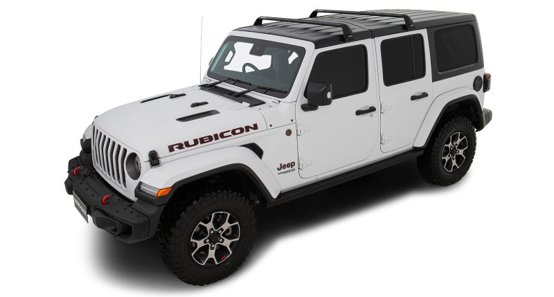 Rhino-Rack 07–22 Jeep Wrangler JK/JL 4-Türer Hardtop Vortex SG 2-Stangen-Dachgepäckträger – Schwarz