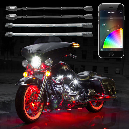 XK Glow Strip Million Color XKCHROME ATV/Motorcycle LED Accent Light Kit (14xPod + 12x10In)