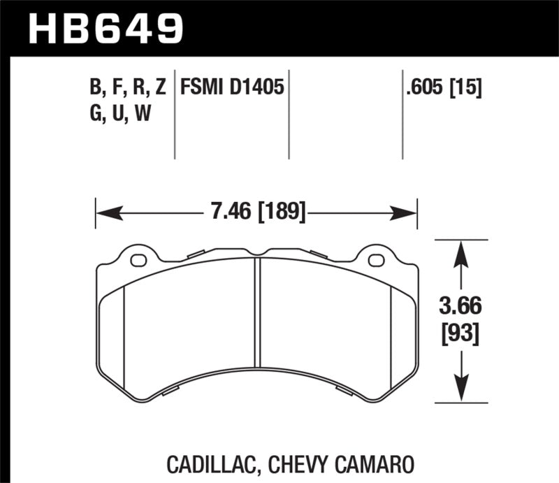 Hawk 08-12 Cadillac CTS-V / 12 Jeep Grand Cherokee (WK2) SRT8 DTC-70 Vorderrad-Rennbremsbeläge
