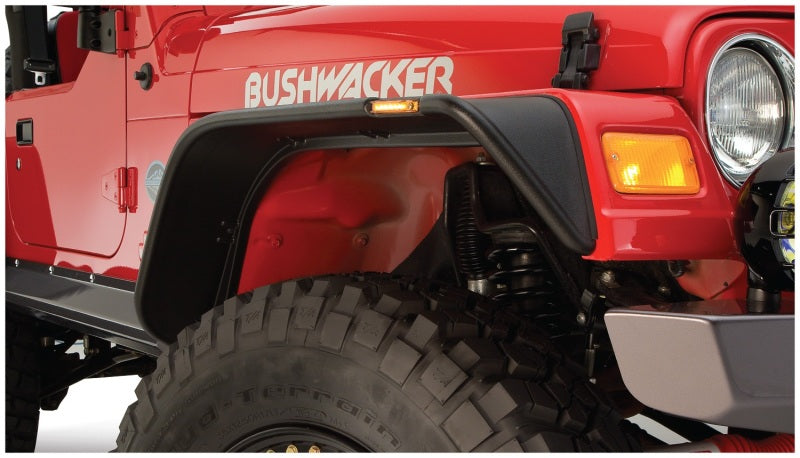 Guardabarros estilo plano Bushwacker para Jeep Wrangler 97-06, 4 piezas, color negro