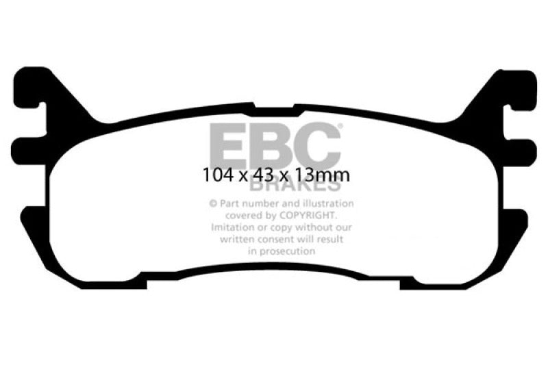 Pastillas de freno traseras EBC 97-02 Ford Escort 2.0 Yellowstuff