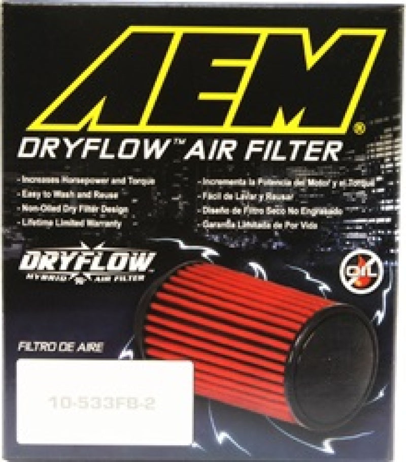 Filtro de aire DryFlow de 5 x 5 pulgadas de AEM