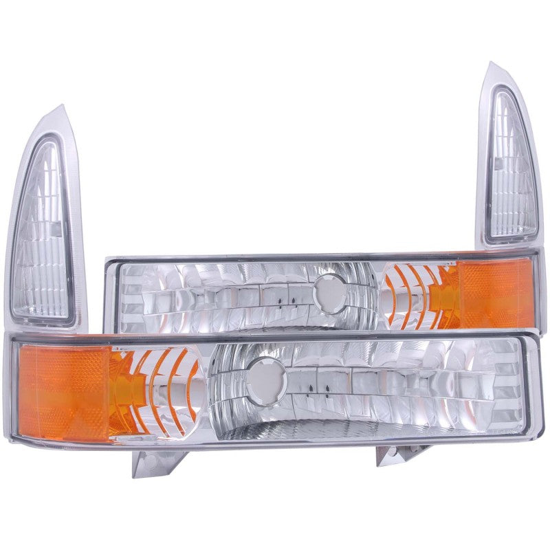 ANZO 2000-2004 Ford Excursion Euro Parklichter Chrom mit bernsteinfarbenem Reflektor