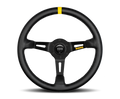Momo MOD08 Lenkrad 350 mm - Schwarzes Leder/Schwarze Speichen/1 Streifen