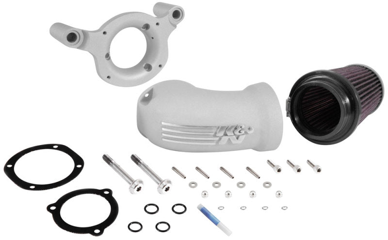 K&amp;N 01-17 Harley Davidson Softail / Dyna FI Performance Luftansaugsystem Silber