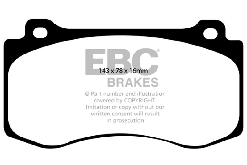 EBC 05-10 For Chrysler 300C 6.1 SRT8 Yellowstuff Front Brake Pads (Excl 6 Piston Calipers)