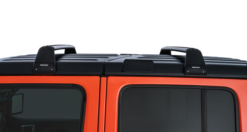 Rhino-Rack 07–22 Jeep Wrangler JK/JL 4-Türer Hardtop Vortex SG 2-Stangen-Dachgepäckträger – Schwarz