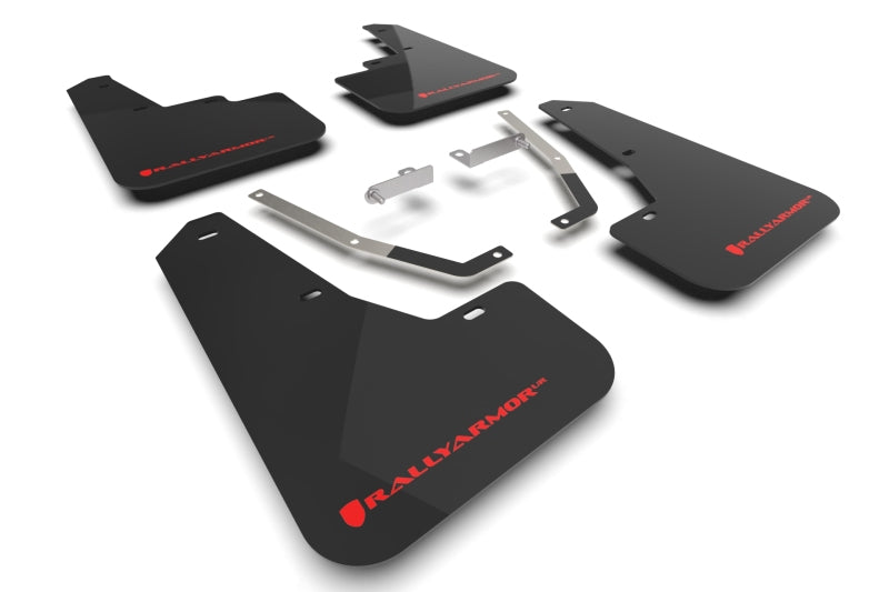 Rally Armor 2024 Subaru Crosstrek Schwarzer UR Schmutzfänger Rotes Logo