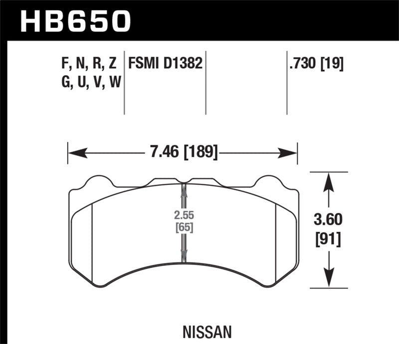 Hawk For 09-11 Nissan GT-R DTC-60 Motorsports Front Brake Pads