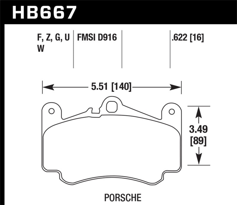 Hawk 02–05 Porsche 911 Carrera 4 Turbo Look/Carrera 4S vorne DTC-60 Bremsbeläge