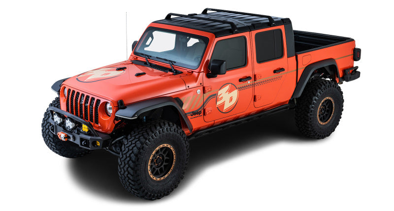 Rhino-Rack 07–22 Jeep Wrangler JK/JL 4-Türer Hardtop Vortex SG 2-Stangen-Dachgepäckträger – Schwarz