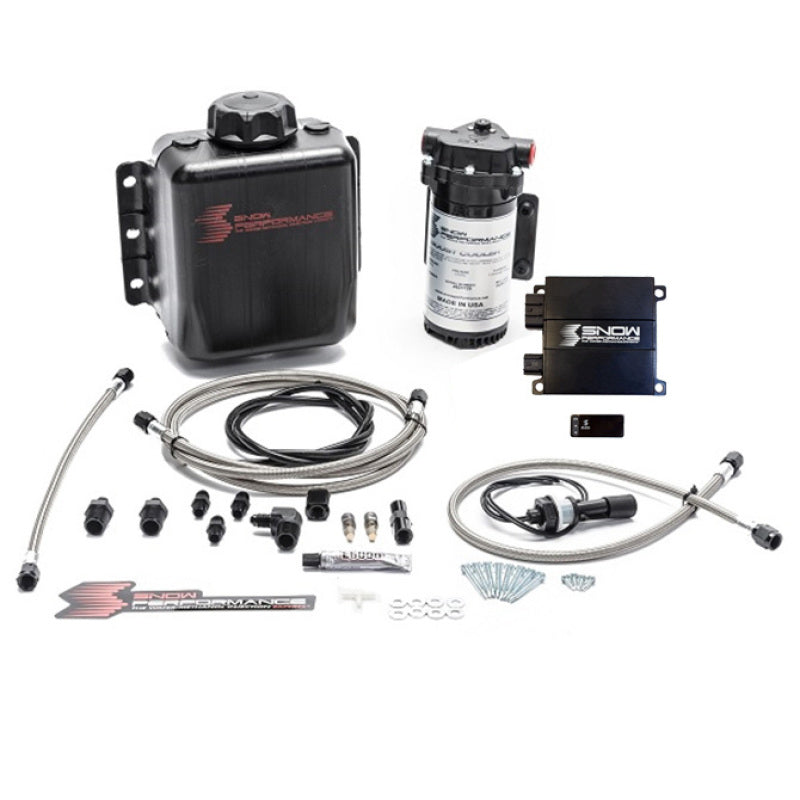Kit de inyección de agua para montaje en motor programado Snow Performance Stg 2 Boost Cooler (línea trenzada de acero inoxidable y 4AN)
