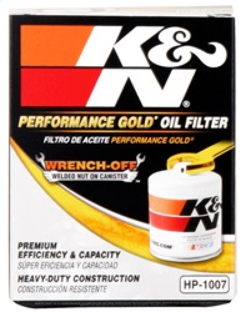 Filtro de aceite dorado de alto rendimiento K&amp;N para Buick/Chevrolet/Oldsmobile