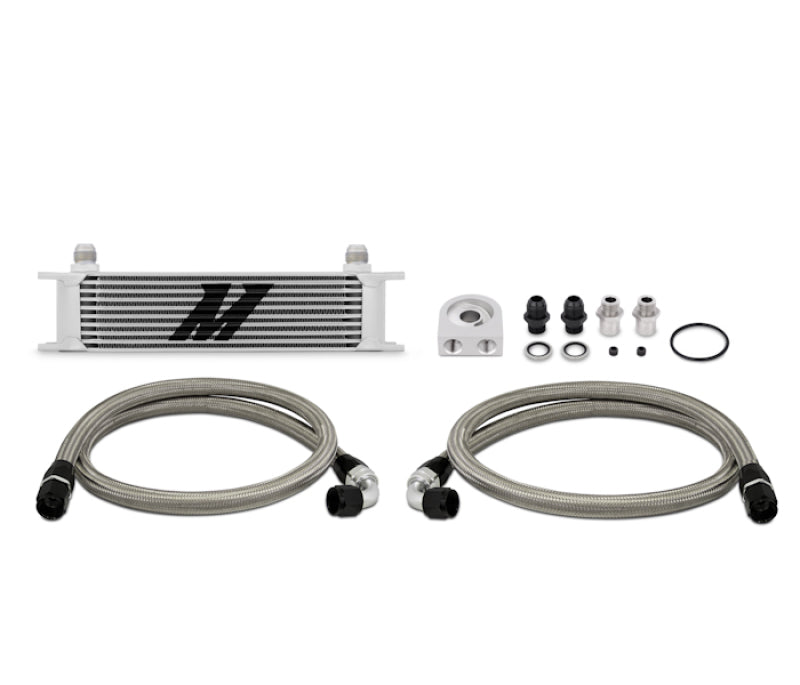 Kit de enfriador de aceite universal de 10 filas Mishimoto (líneas trenzadas de metal)