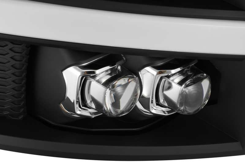 Faros delanteros LED AlphaRex 07-13 Chevy 1500HD NOVA con proyección estilo tablón en negro brillante con luz activa/señal de secuencia